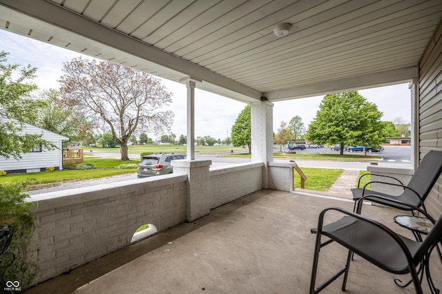view of patio featuring covered porch
