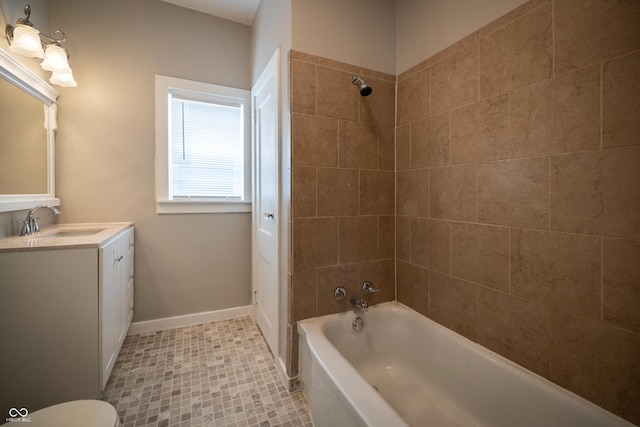 full bathroom with shower / bathtub combination and vanity