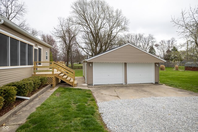 view of detached garage