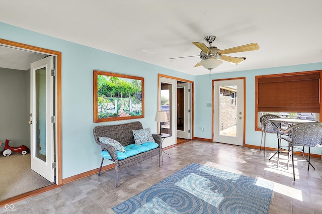 2769 S 800 W, Indianapolis, IN 46239 - sitting room with baseboards and ceiling fan