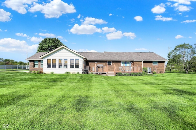 2769 S 800 W, Indianapolis, IN 46239 - rear view of property featuring brick siding and a wooden deck