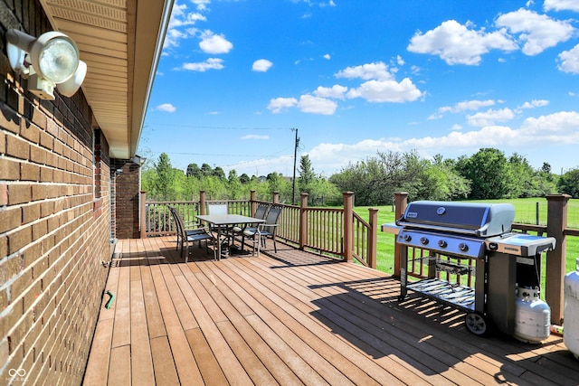 2769 S 800 W, Indianapolis, IN 46239 - wooden deck featuring outdoor dining area and area for grilling