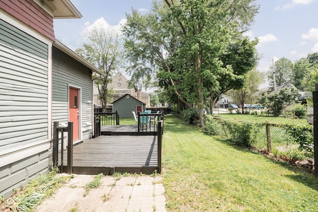 6159 Broadway St, Indianapolis, IN 46220 - view of yard featuring a wooden deck