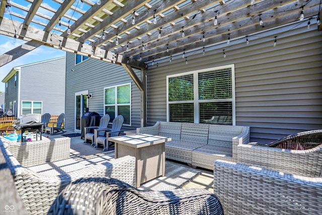 4032 Stubbington Ln, Indianapolis, IN 46239 - view of patio / terrace with an outdoor hangout area and a pergola