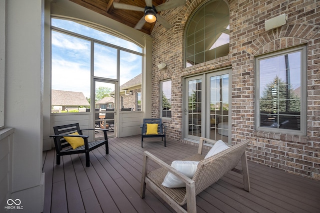 4890 Benthaven Dr E, Bargersville, IN 46106 - sunroom featuring a ceiling fan and plenty of natural light