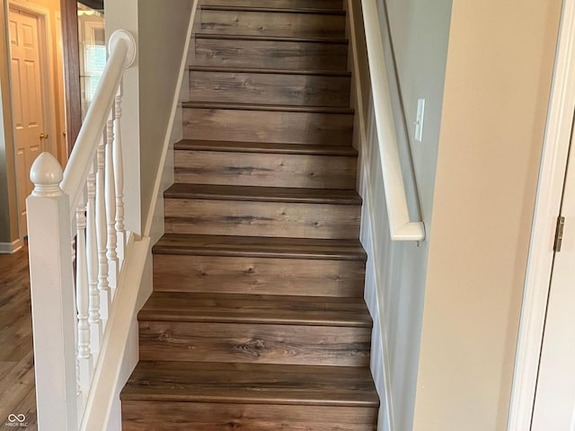 14058 Southwood Cir, Fishers, IN 46037 - staircase featuring wood finished floors
