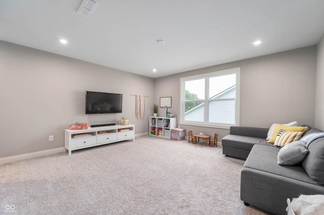 16270 Northwind Ct, Westfield, IN 46074 - living room featuring carpet flooring, baseboards, and recessed lighting