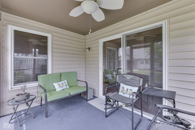 view of patio with ceiling fan