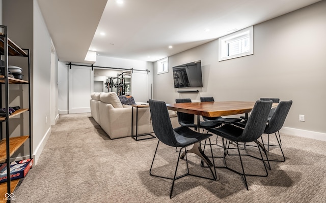 2036 Central Ave, Indianapolis, IN 46202 - dining room with light colored carpet, recessed lighting, and baseboards