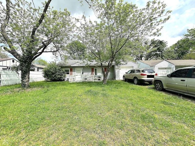 view of yard with an attached garage