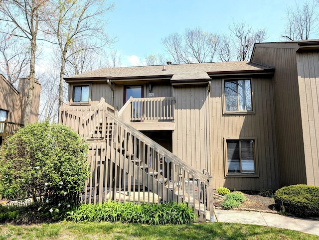 view of building exterior with stairs