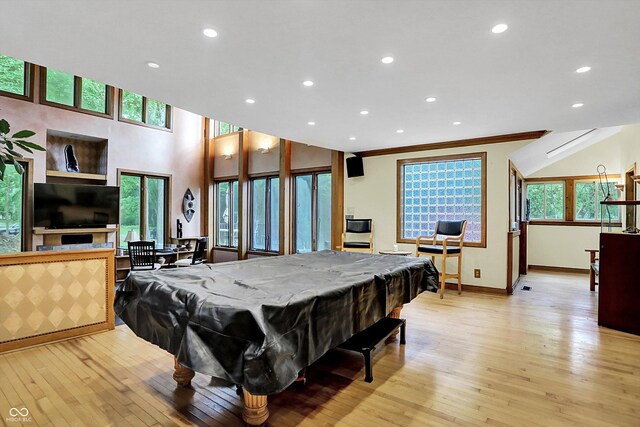 1530 E 75th St, Indianapolis, IN 46240 - game room featuring billiards, light wood-type flooring, recessed lighting, baseboards, and healthy amount of natural light