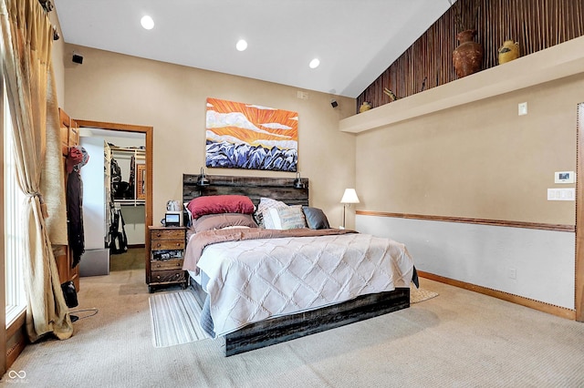 1530 E 75th St, Indianapolis, IN 46240 - bedroom with carpet flooring, a walk in closet, recessed lighting, and baseboards