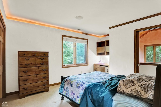 1530 E 75th St, Indianapolis, IN 46240 - bedroom with light carpet, baseboards, and fridge