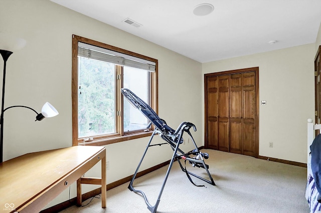 1530 E 75th St, Indianapolis, IN 46240 - exercise area with plenty of natural light, light colored carpet, and baseboards
