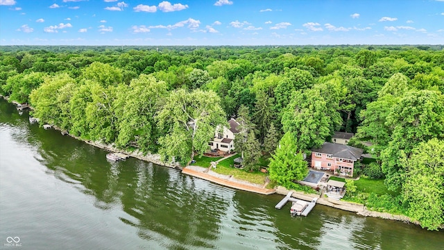 1530 E 75th St, Indianapolis, IN 46240 - aerial view of property and surrounding area featuring a heavily wooded area and a nearby body of water