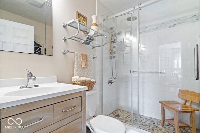 744 Gilbert Ave, Indianapolis, IN 46227 - full bath with a shower stall, toilet, and vanity