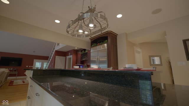 4363 E State Road 252, Franklin, IN 46131 - bar with built in fridge, recessed lighting, and light wood-type flooring