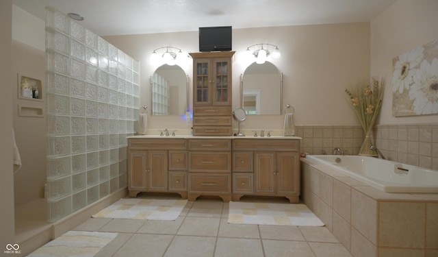 4363 E State Road 252, Franklin, IN 46131 - bathroom featuring double vanity, tile patterned floors, and a bath