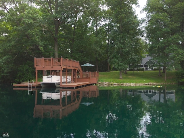 4363 E State Road 252, Franklin, IN 46131 - dock area with a water view and a yard