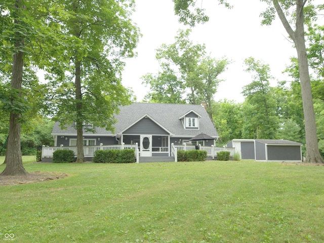 4363 E State Road 252, Franklin, IN 46131 - rear view of property featuring a sunroom, a lawn, and a chimney