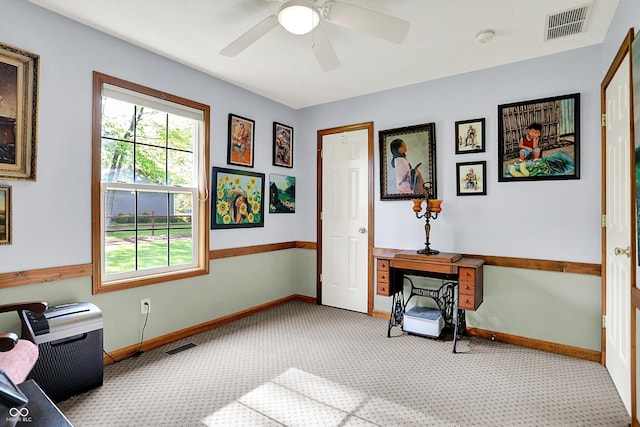 7655 N Kitchen Rd, Mooresville, IN 46158 - office space with carpet floors, baseboards, and ceiling fan
