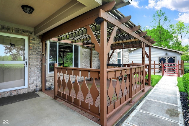 7655 N Kitchen Rd, Mooresville, IN 46158 - deck featuring a pergola and an outdoor structure