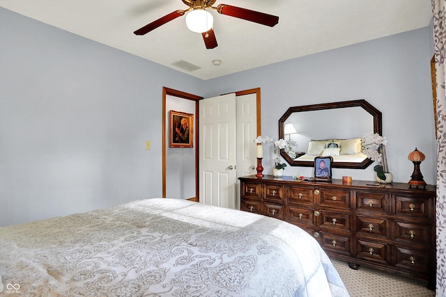 7655 N Kitchen Rd, Mooresville, IN 46158 - bedroom featuring carpet flooring, ceiling fan, and a closet