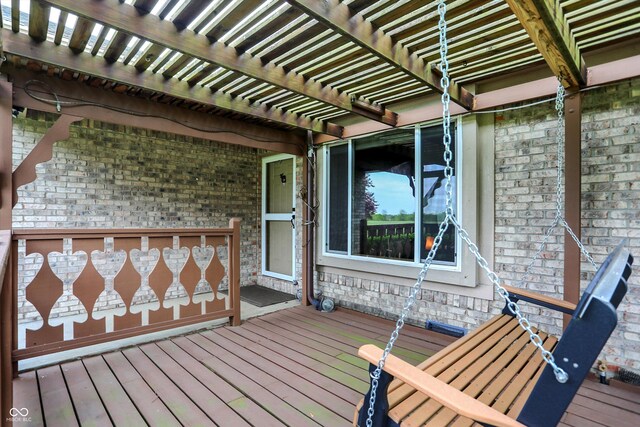 7655 N Kitchen Rd, Mooresville, IN 46158 - wooden deck featuring a pergola