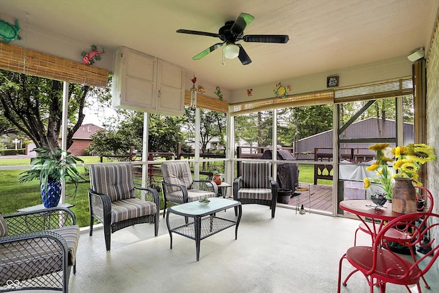 7655 N Kitchen Rd, Mooresville, IN 46158 - sunroom / solarium featuring ceiling fan