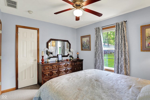7655 N Kitchen Rd, Mooresville, IN 46158 - carpeted bedroom featuring baseboards and ceiling fan