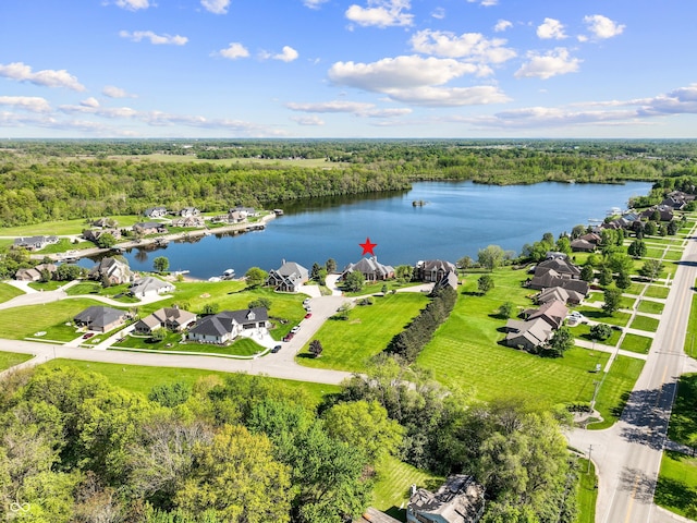 3107 Waterfront Cir, Anderson, IN 46012 - aerial view of residential area with a nearby body of water and a heavily wooded area