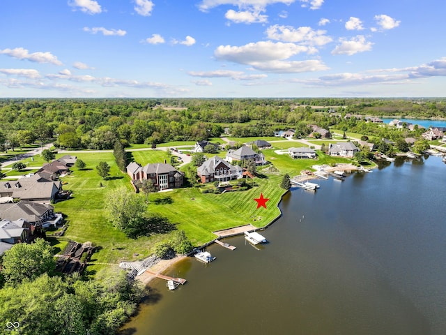 3107 Waterfront Cir, Anderson, IN 46012 - aerial view of residential area with a large body of water and a forest
