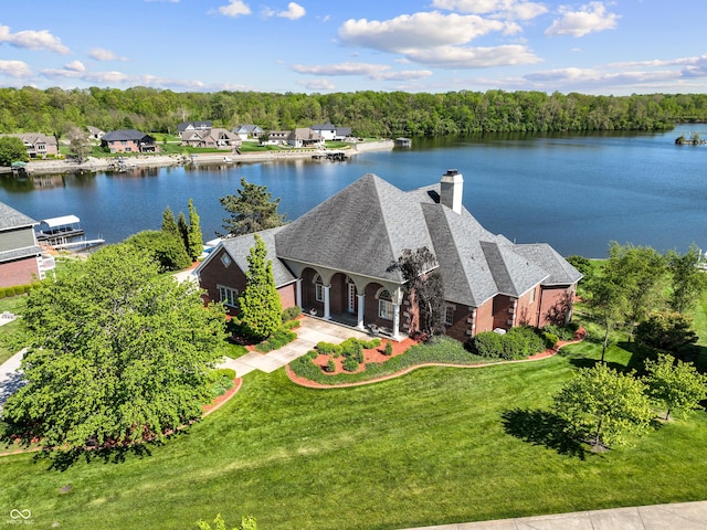 3107 Waterfront Cir, Anderson, IN 46012 - aerial view of property and surrounding area featuring a large body of water
