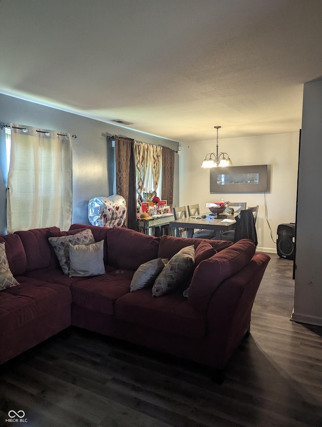 10425 Candy Apple Ln, Indianapolis, IN 46235 - living room featuring wood finished floors and a chandelier