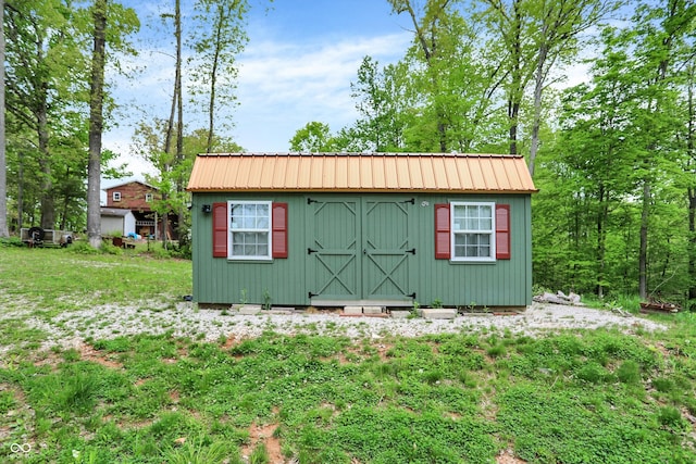 view of shed