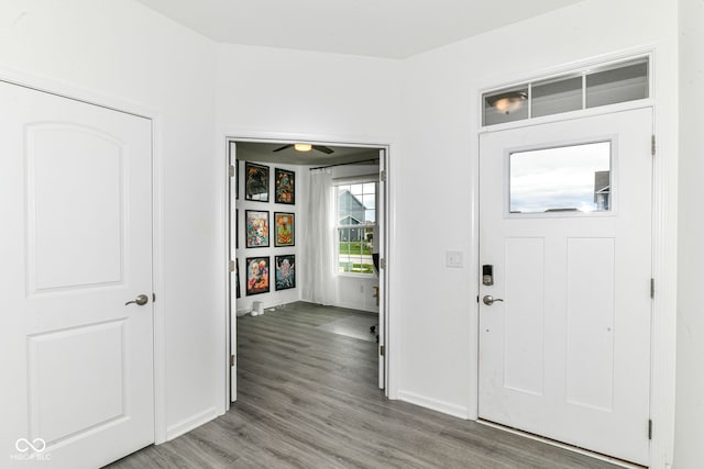 89 Kinnick Dr, Greenwood, IN 46143 - foyer entrance featuring light wood-style floors and baseboards