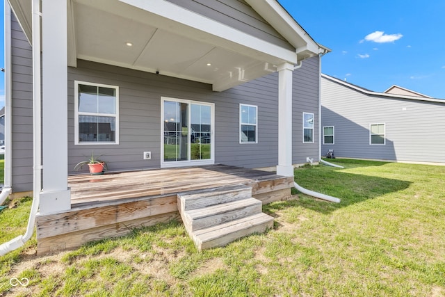 6305 Norwich Dr, Brownsburg, IN 46112 - back of property with a yard and a deck