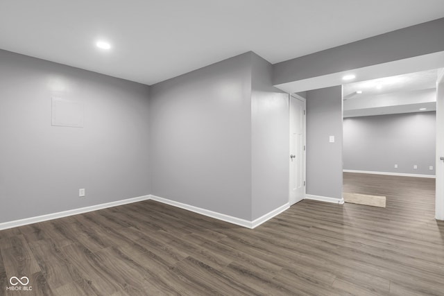 6305 Norwich Dr, Brownsburg, IN 46112 - basement featuring baseboards, recessed lighting, and dark wood-style flooring