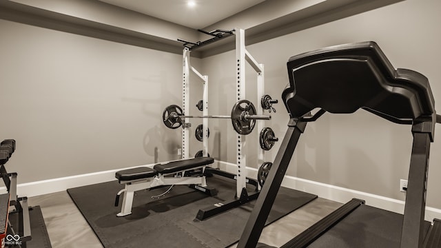 6734 W Stonegate Dr, Zionsville, IN 46077 - workout room featuring baseboards