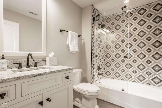 6734 W Stonegate Dr, Zionsville, IN 46077 - bathroom featuring toilet, vanity, and bathtub / shower combination