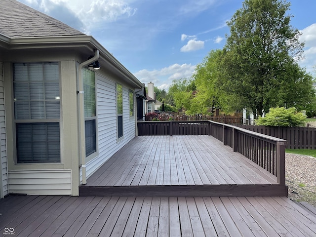 deck featuring a fenced backyard
