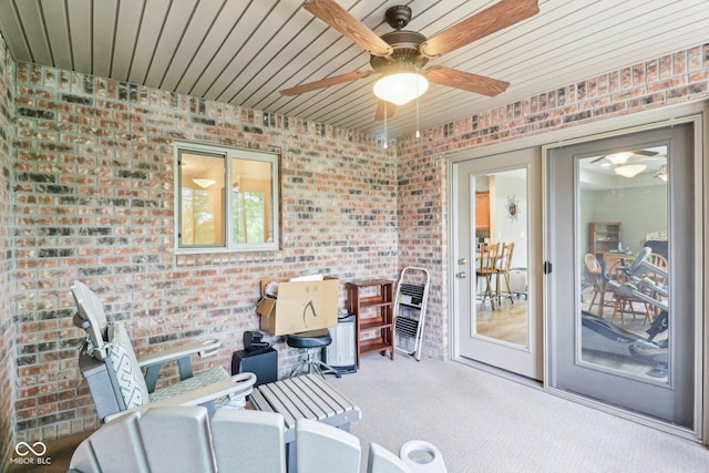 view of patio with a ceiling fan