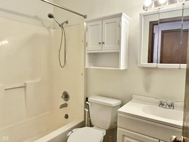 124 Brookside Dr, Hope, IN 47246 - bathroom featuring vanity, toilet, and shower / washtub combination