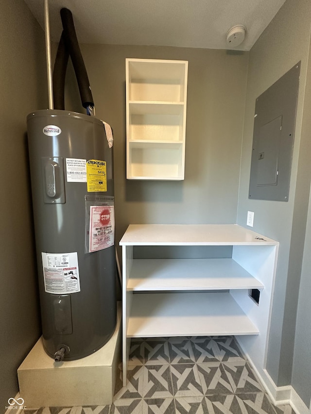 utilities with electric water heater and electric panel