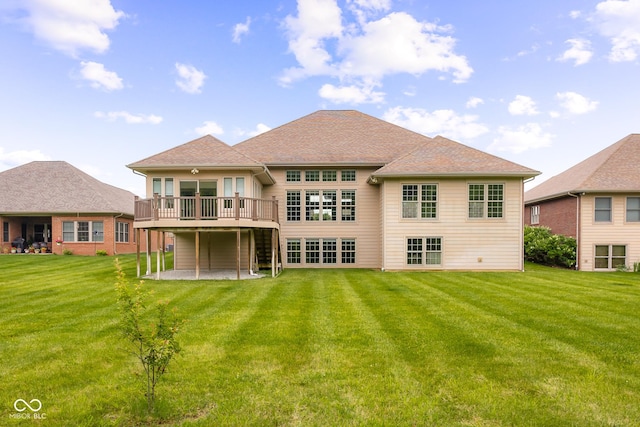 888 Westcreek Dr, Columbus, IN 47201 - back of house with a wooden deck and a yard