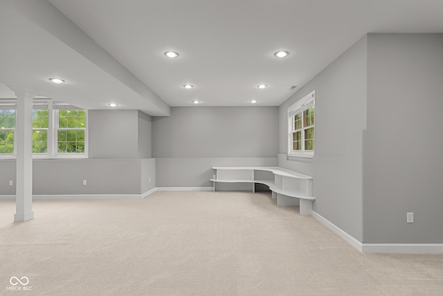 888 Westcreek Dr, Columbus, IN 47201 - basement with light colored carpet and recessed lighting