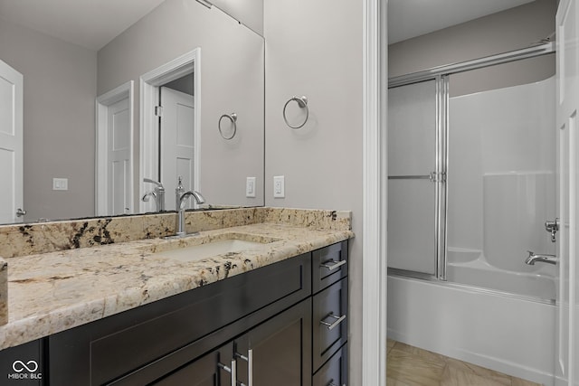 888 Westcreek Dr, Columbus, IN 47201 - full bath with vanity and enclosed tub / shower combo