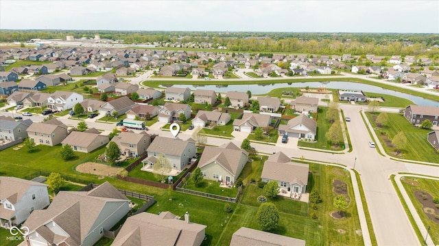 695 Bobtail Dr, Greenfield, IN 46140 - aerial overview of property's location with a large body of water and nearby suburban area