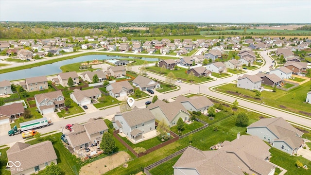 695 Bobtail Dr, Greenfield, IN 46140 - aerial view of property's location with a nearby body of water and nearby suburban area